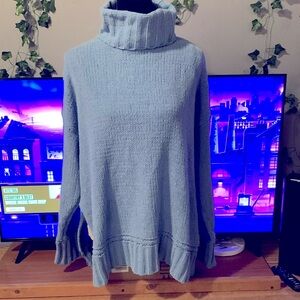Aerie Soft oversized Knit Blue turtleneck Sweater S/P